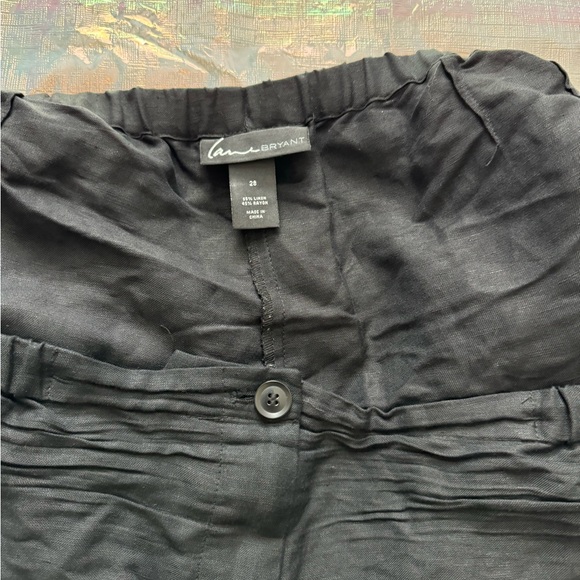 Lane Bryant Linen Capri Pants. Black. Size 28.  Elastic Waist - Picture 3 of 7